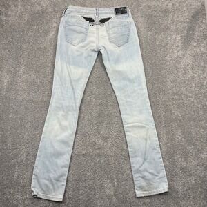 Robins Jean Womens Size 27 Marilyn Skinny Angel Wing Ankle Zip Light Wash